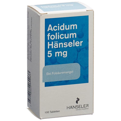 ACIDUM FOLICUM Hänseler Tabl 5 mg 100 Stk