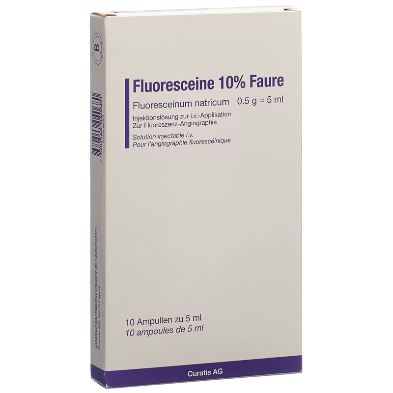 FLUORESCEINE Faure Inj Lös 10 % 10 Amp 5 ml