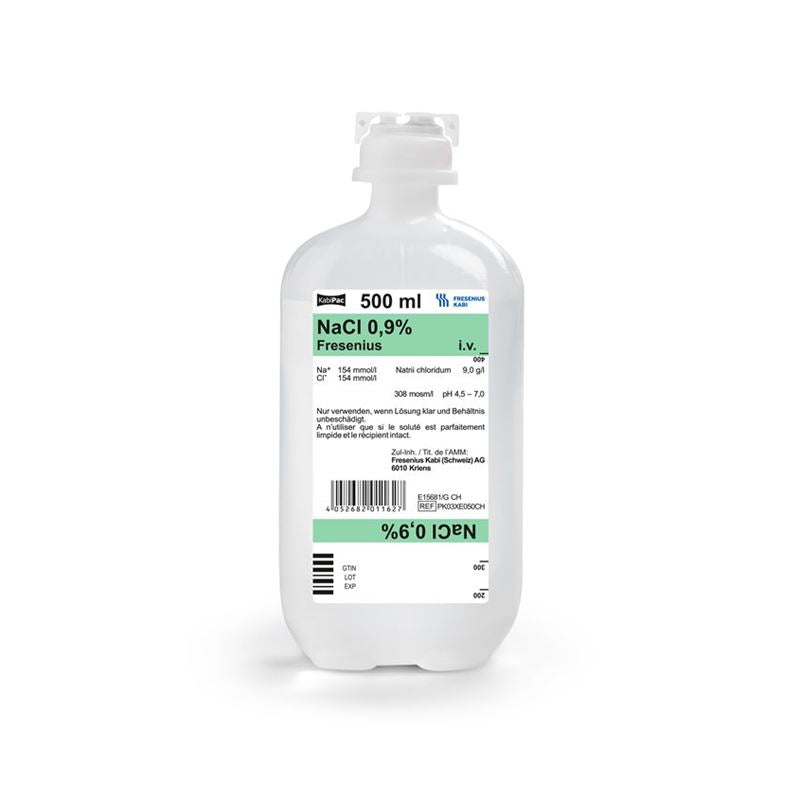 NACL Fresenius 0.9 % 500ml KabiPac 10 Stk